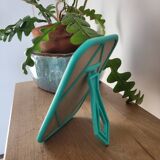 Small turquoise barber mirror