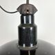Industrial midcentury black enamel factory lamp, 1950s
