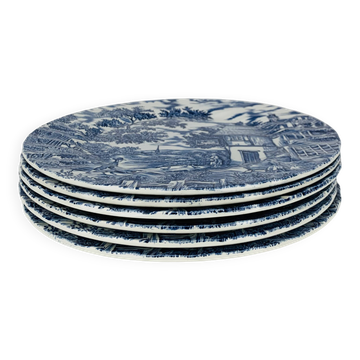 6 assiettes plates Myott The Hunter vintage