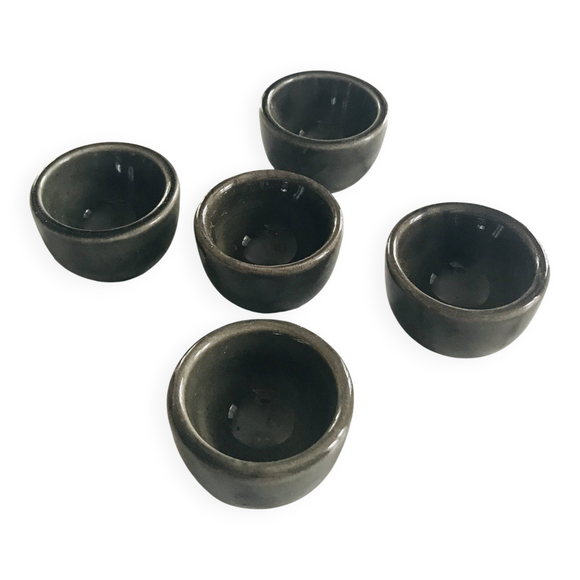 Set of 5 small vintage ceramic candlesticks