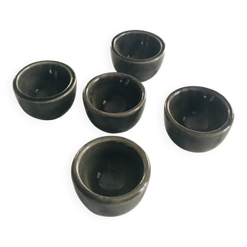 Lot 5 petits bougeoirs céramique vintage