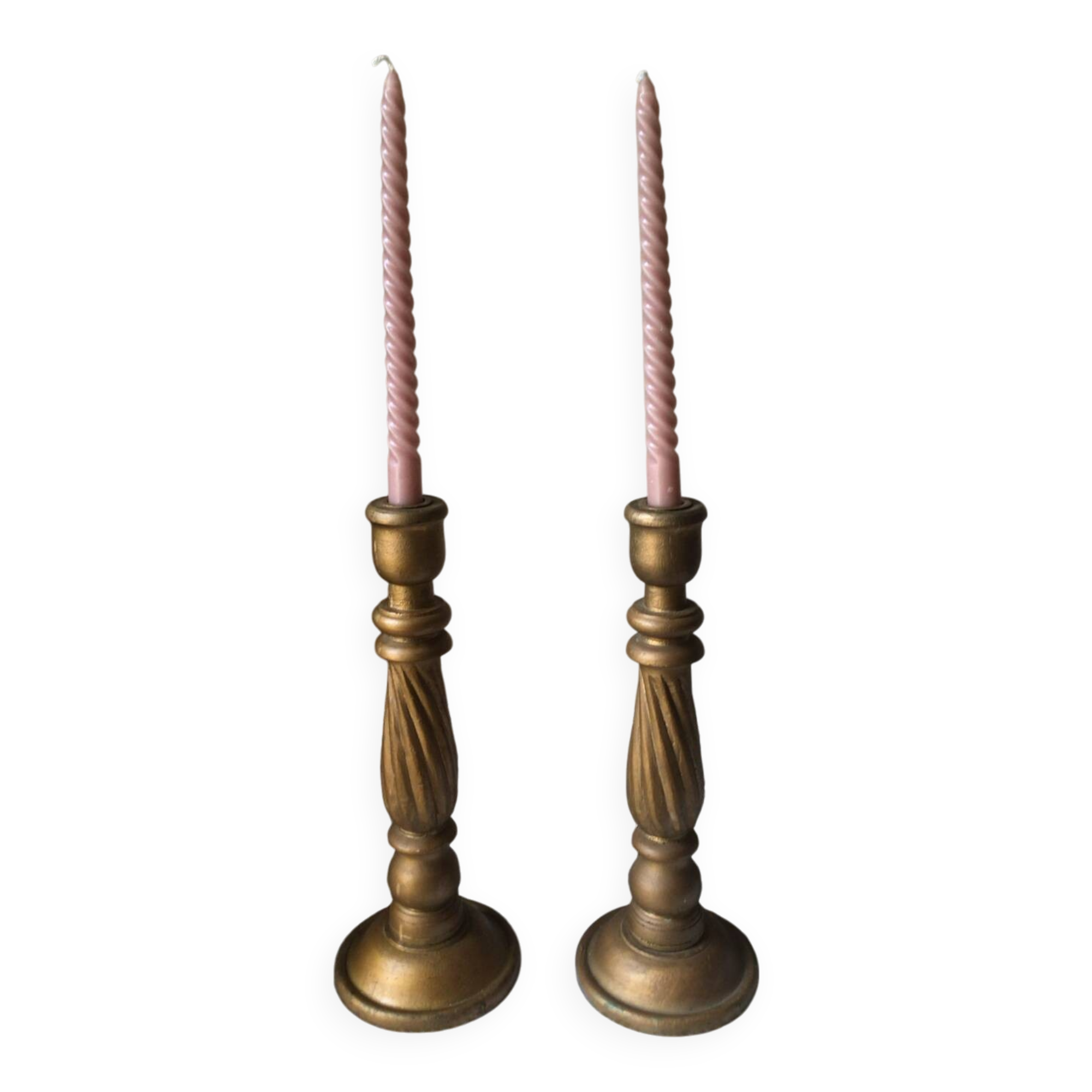 Large wooden candle holder