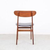 Farstrup teak wooden chairs with new skai, 1960s