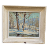 Winter landscape painting
