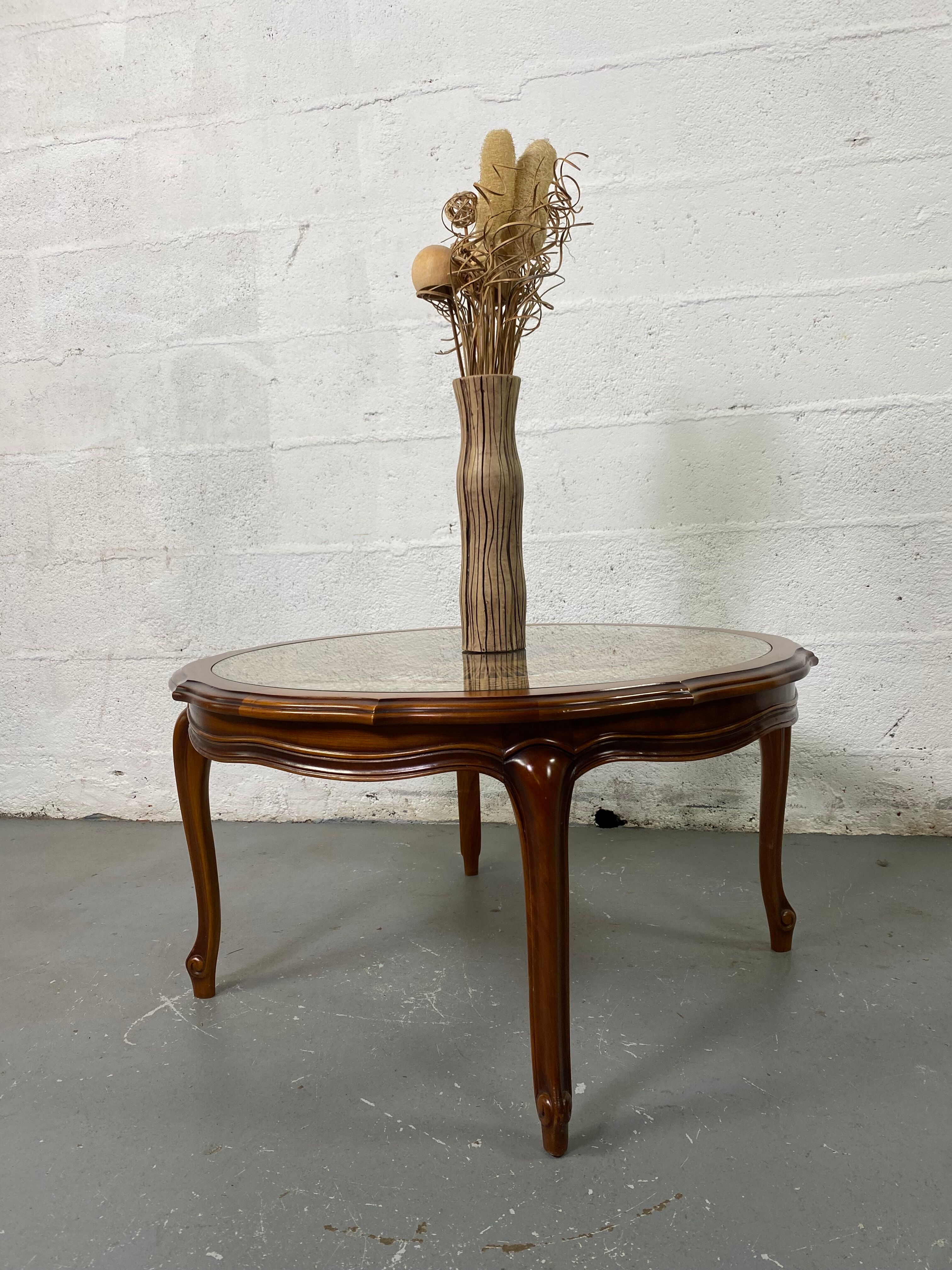 Chippendale Coffee Table in Wood, Canning and Glass