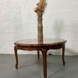 Chippendale Coffee Table in Wood, Canning and Glass