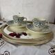 2 tasses terre de fer Saint Amand et Hamage modèle Guirlande vert