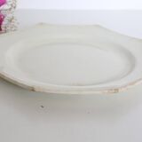 Creil and Montereau plates, 19th century, Perle model, ivory / set of 2