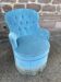 Fauteuil crapaud velours bleu