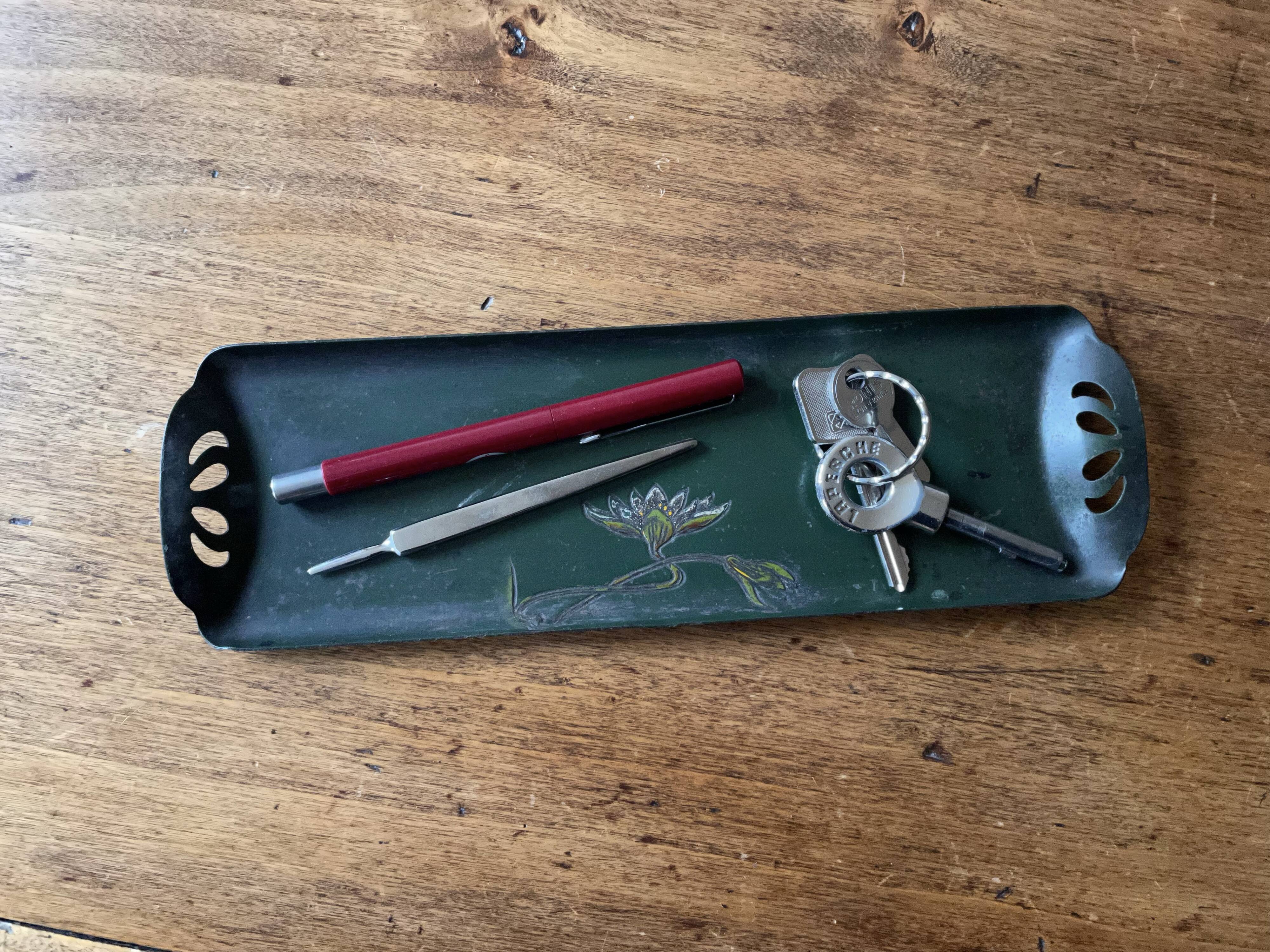 Vintage metal pen holder