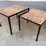 Nested copper tables by Herbert Hirche for Rosenthal, Germany, 1970s.