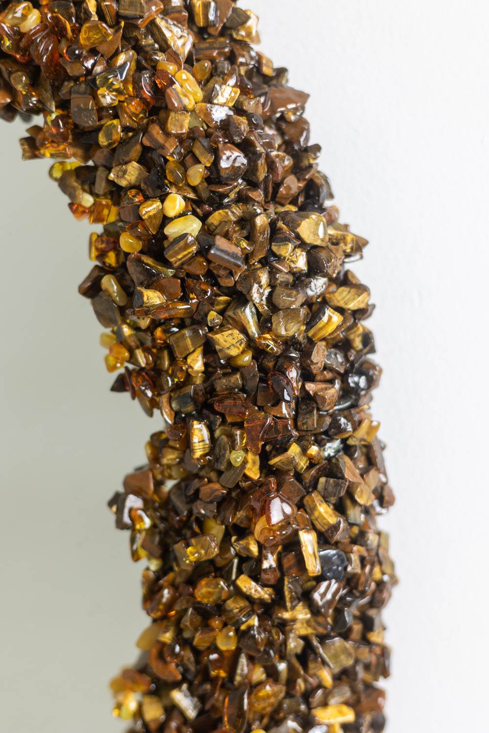 Semi-precious stone mirror. Contemporary artisanal work.