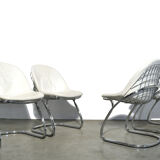 Set of 4 “Pascale” wire chairs designed by Gastone Rinaldi for Thema