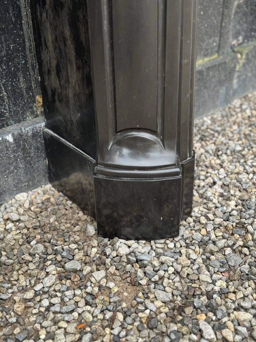 Louis XV style fireplace in black Belgian marble circa 1880