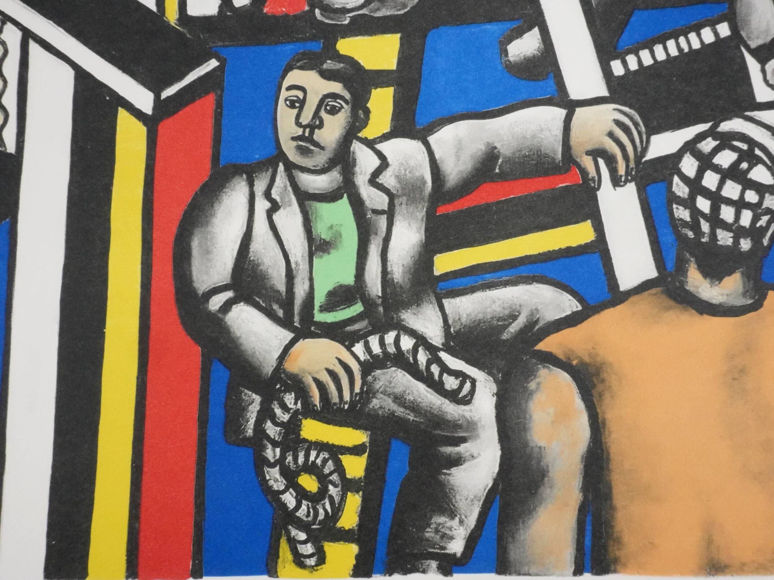 Fernand leger: the builders at the palm tree, signed lithograph