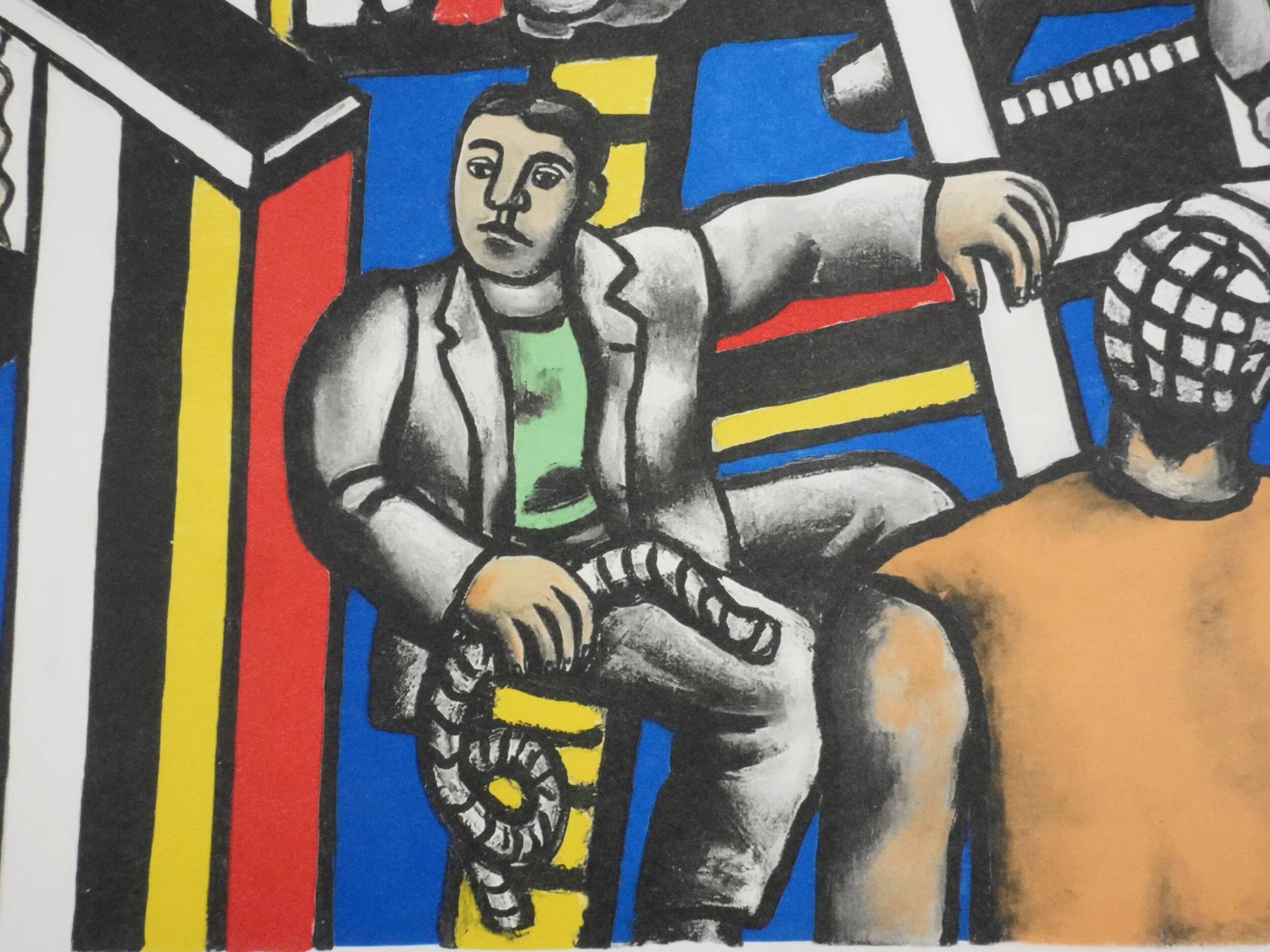 Fernand leger : les constructeurs au palmier, lithographie signée