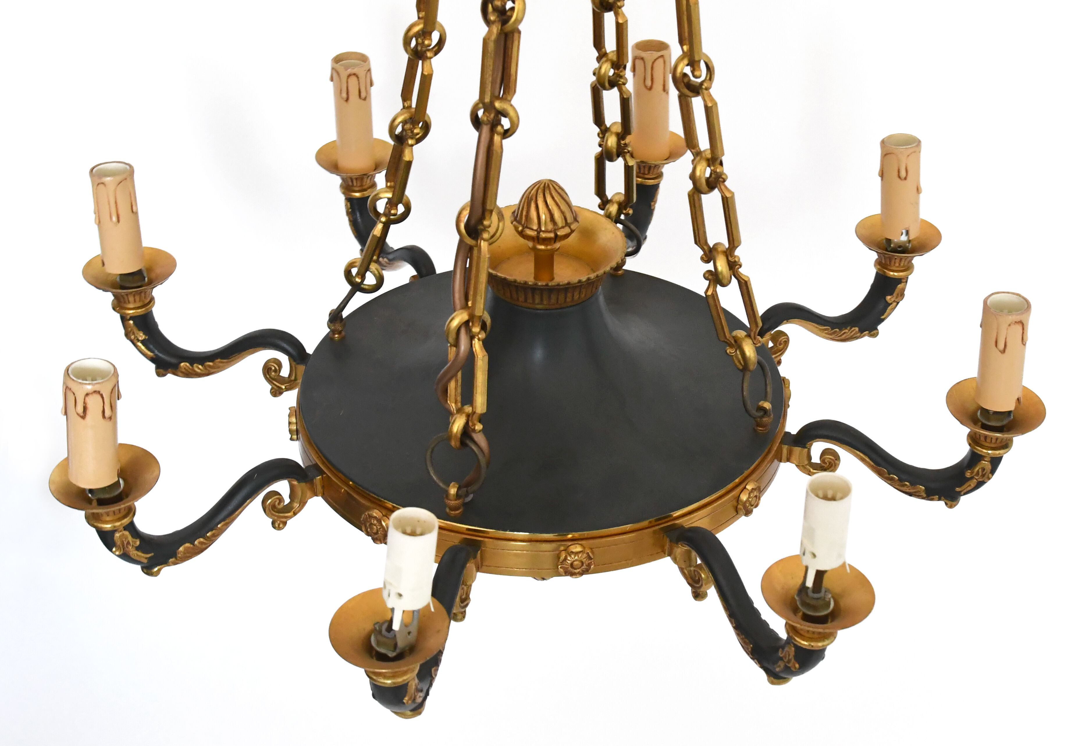 Empire style chandelier in bronze