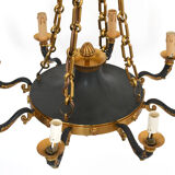 Empire style chandelier in bronze