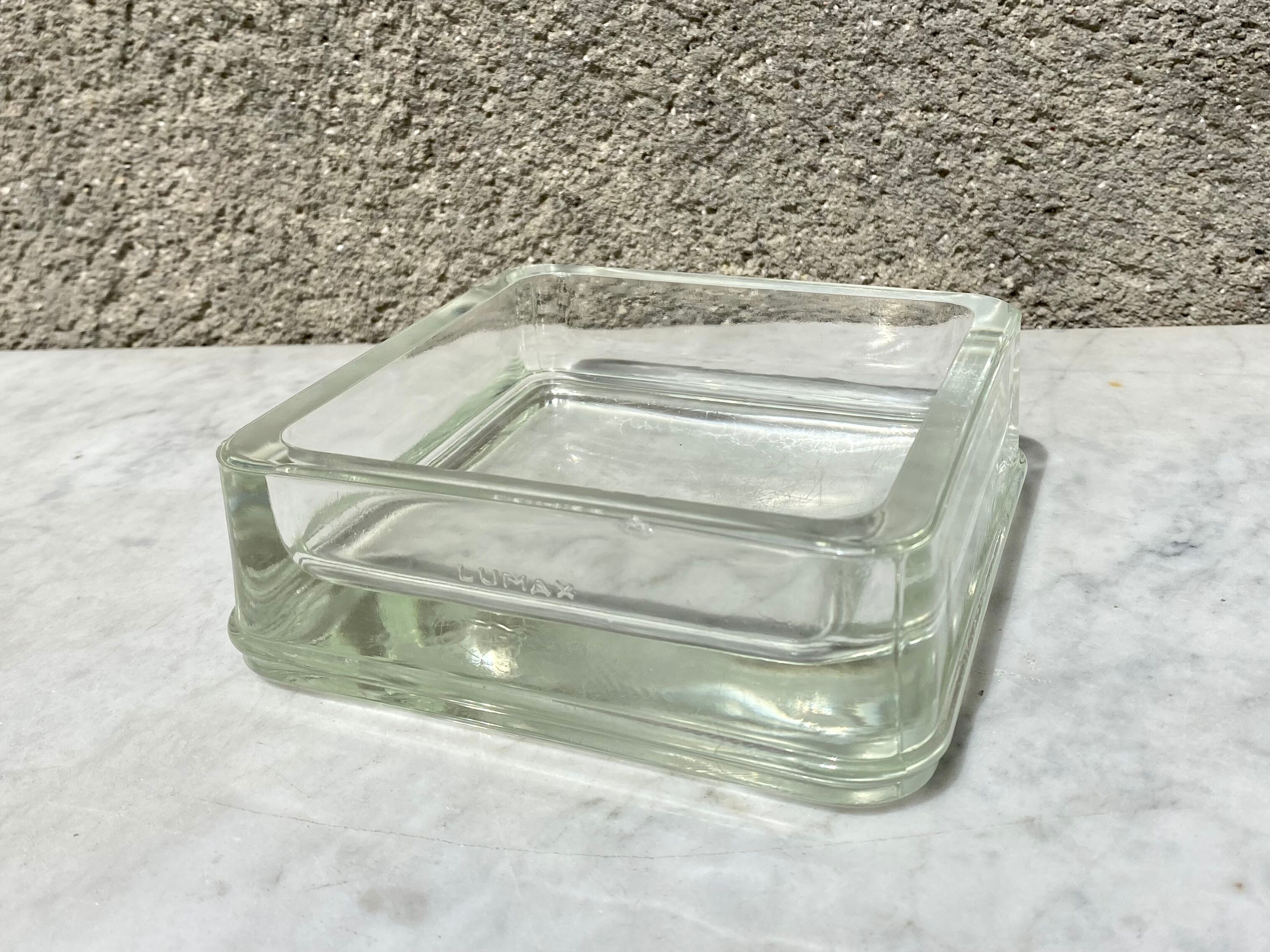 Empty pocket glass brick Lumax rare large model low vintage 60s