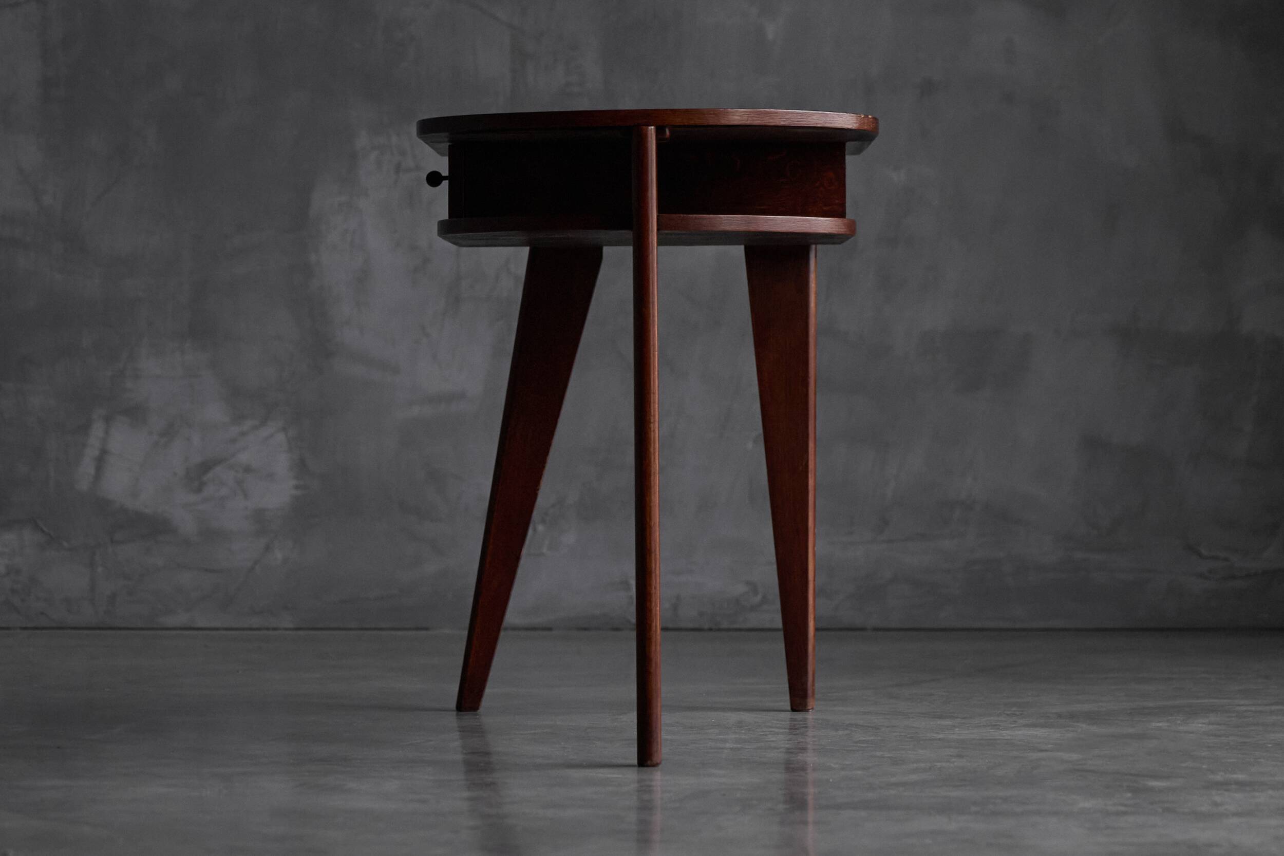Tripod desk by Jacques Adnet, France, 1950s