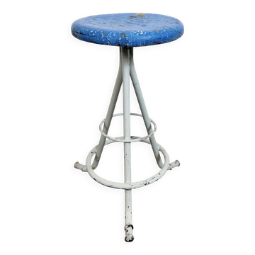 Grey Industrial Workshop Stool, 1960s