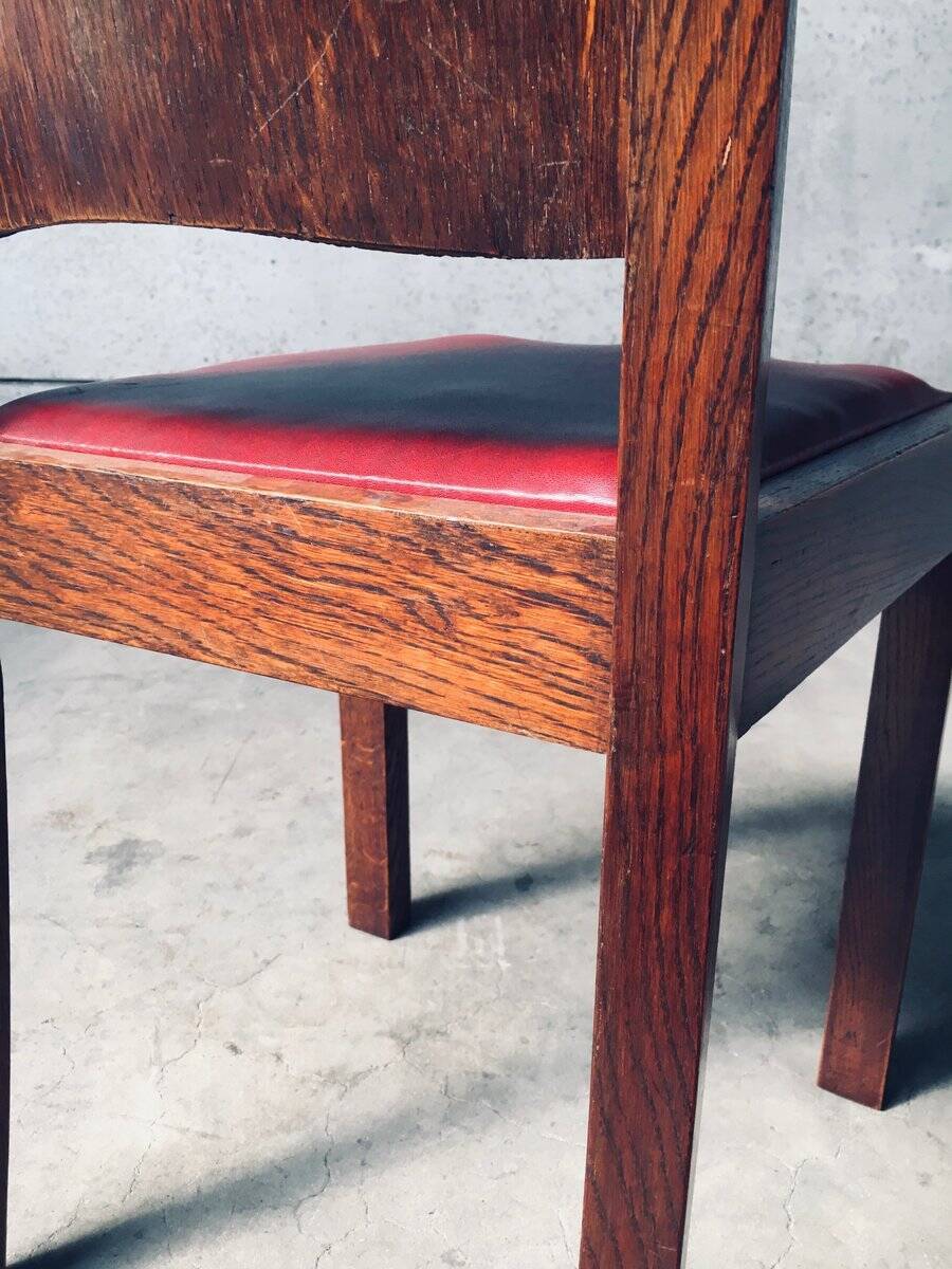 Art Deco Dining Chair Set, Belgium, 1920s, Set of 4