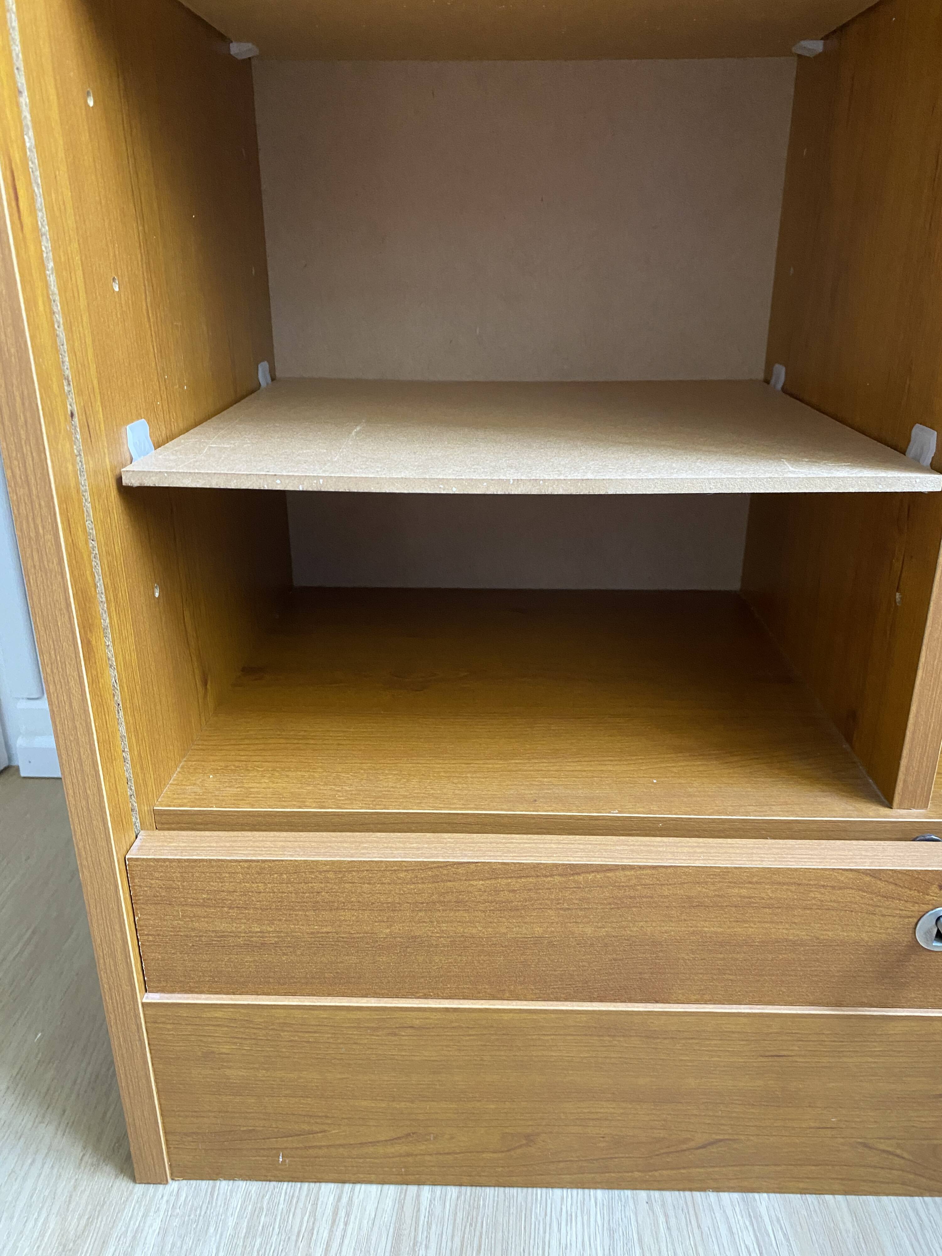 Low storage unit, 70s/80s three height-adjustable shelves