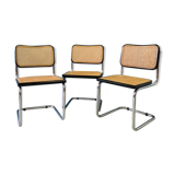 Set of 3 black Marcel Breuer B32 chairs