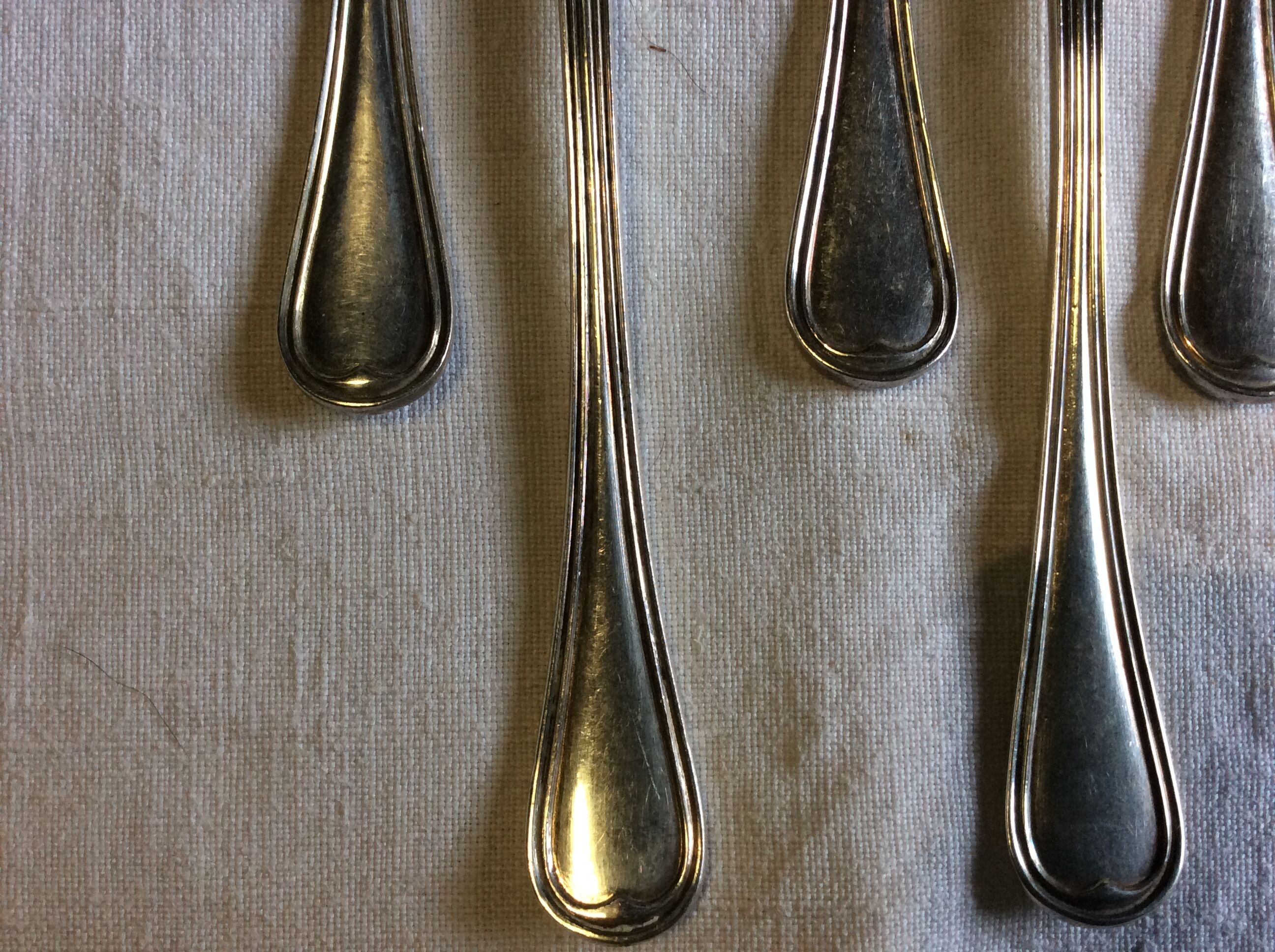 12 Christofle oyster forks in silver metal