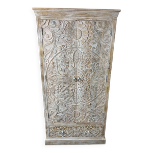 Armoire ancienne en bois - blanc