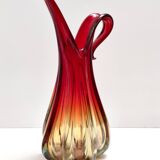 Red, Orange and Yellow Sommerso Murano Glass Vase, Italy
