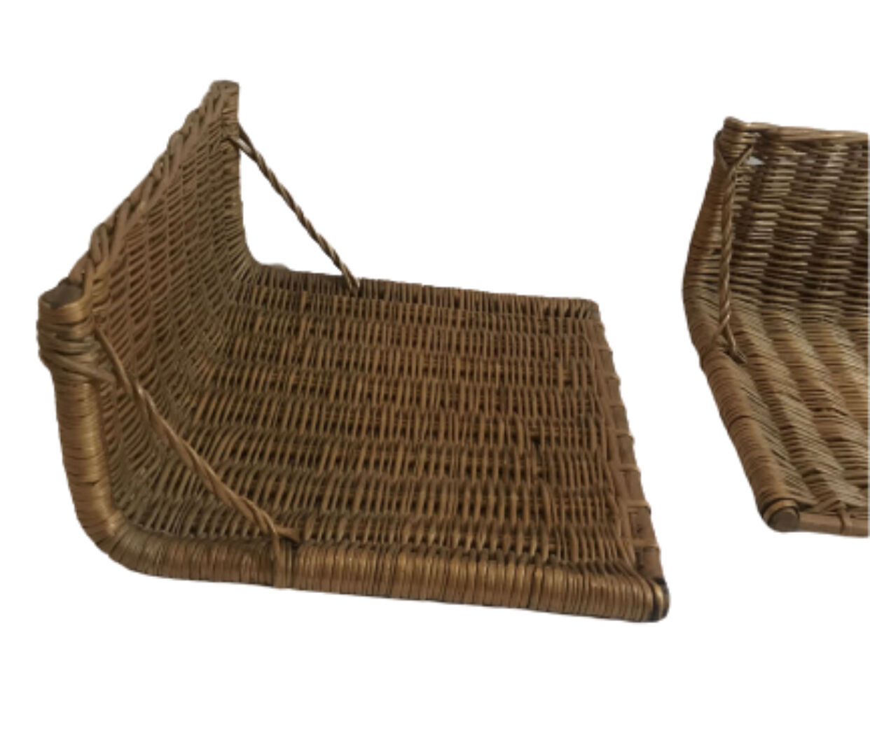 Pair of vintage hanging bedsides in wicker and rattan
