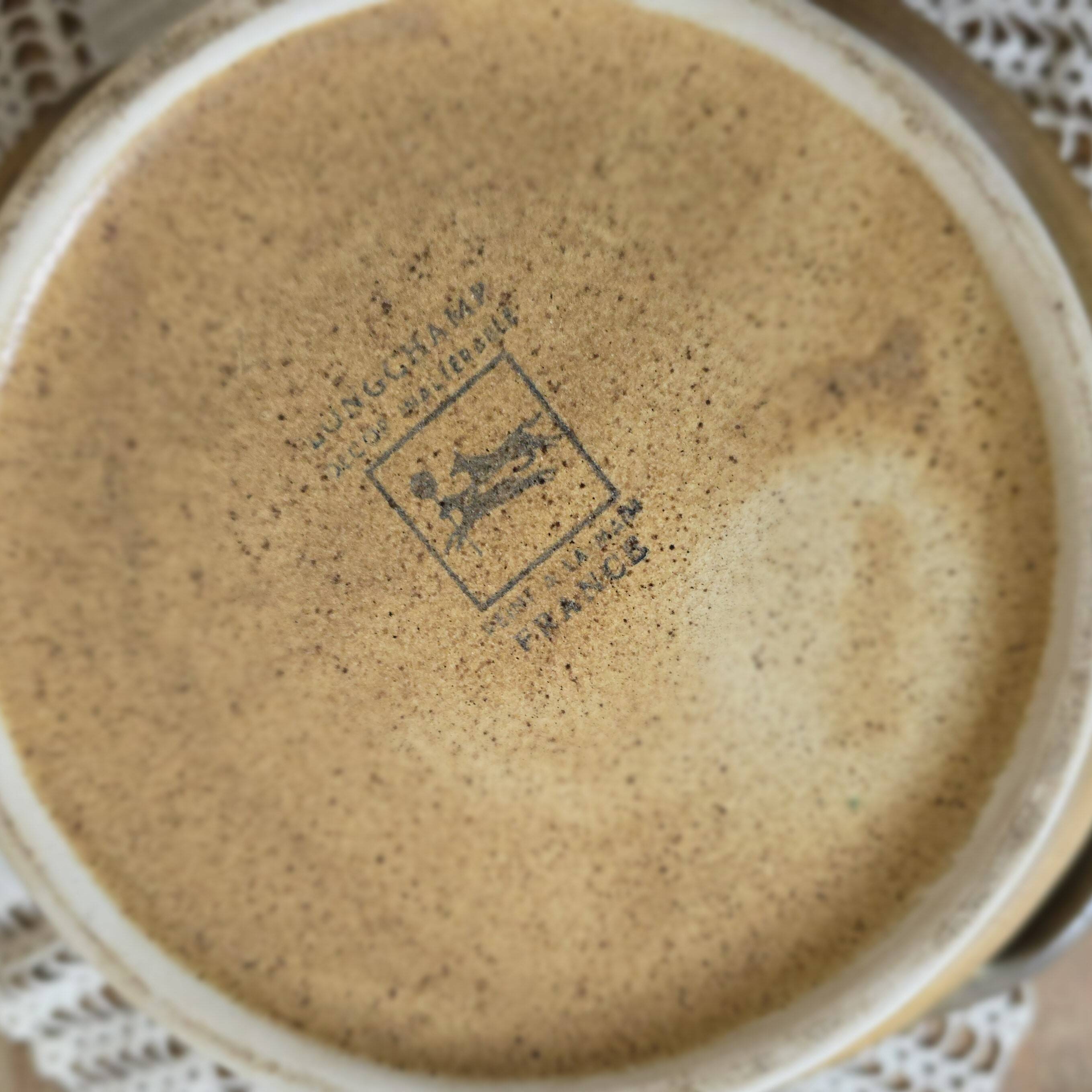 Large Longchamp vintage stoneware vegetable soup tureen