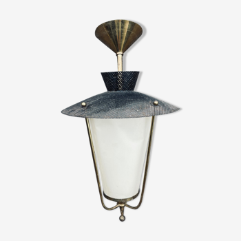 Arlus Lunel 1950 chandelier in perforated metal