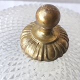 Bronze and glass ceiling lamp