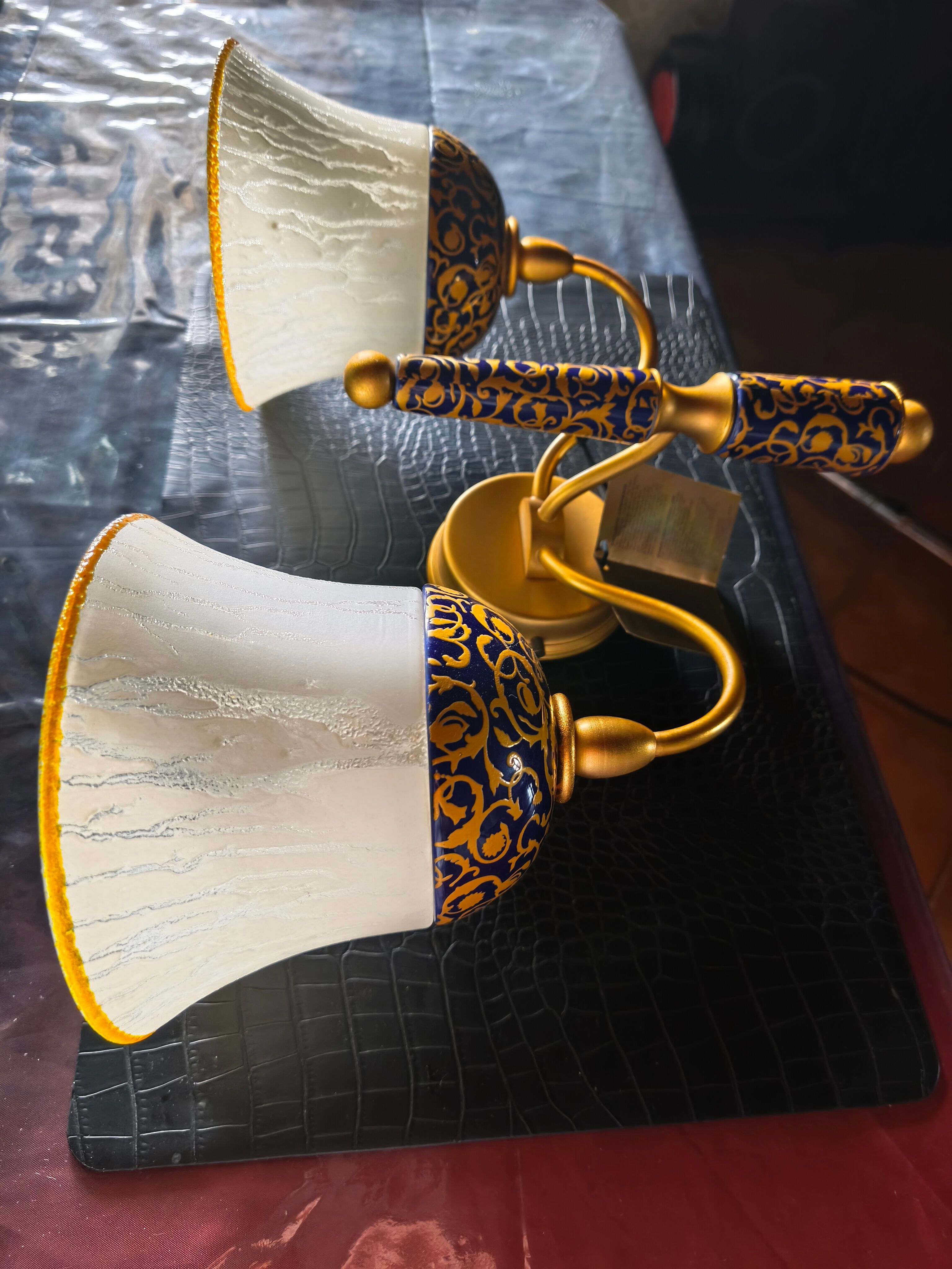 New double wall light (Le Porcellane Florence) Porcelain & Gold