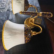 New double wall light (Le Porcellane Florence) Porcelain & Gold