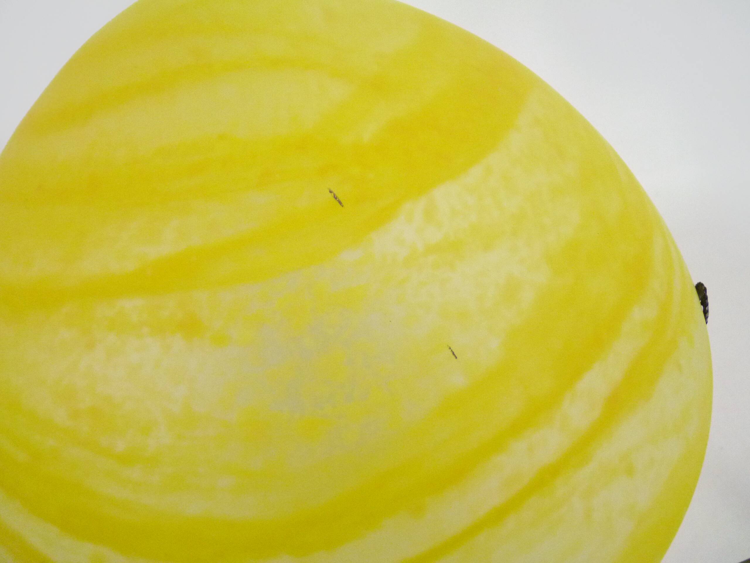 Yellow glass paste mushroom lamp in Art Nouveau style