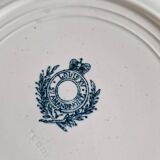 Set of 6 old flat ironstone plates from St Amandinoise, Louis XV