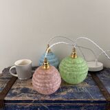 Art Deco triple globe waterfall pendant light