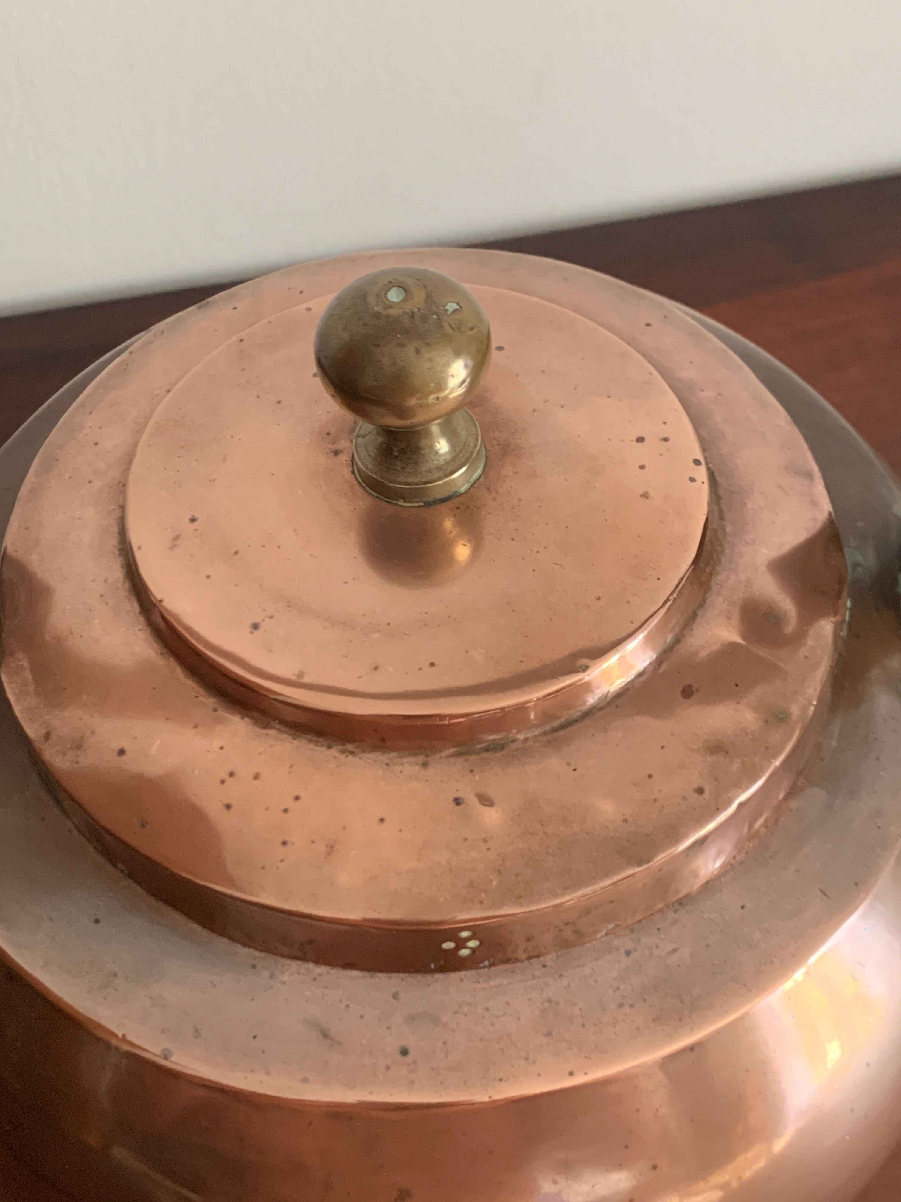 Antique copper kettle