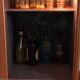 Meuble bar sur roulettes vintage relooké