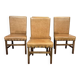 Set of 4 English beech chairs with faux leather from the 1980s.