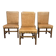 Set of 4 English beech chairs with faux leather from the 1980s.