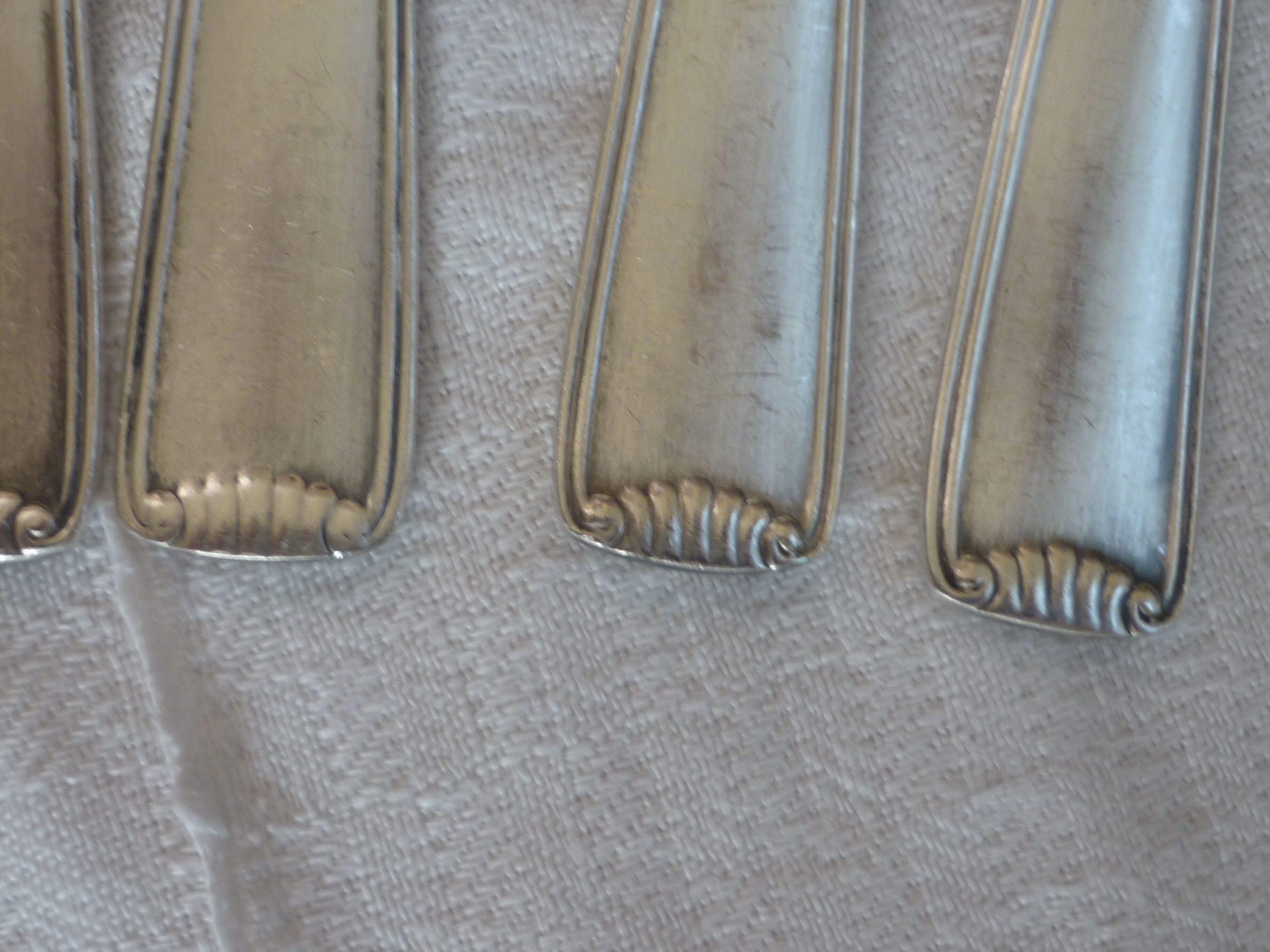 12 silver metal cake forks