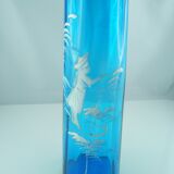 paire de vases en verre bleu
