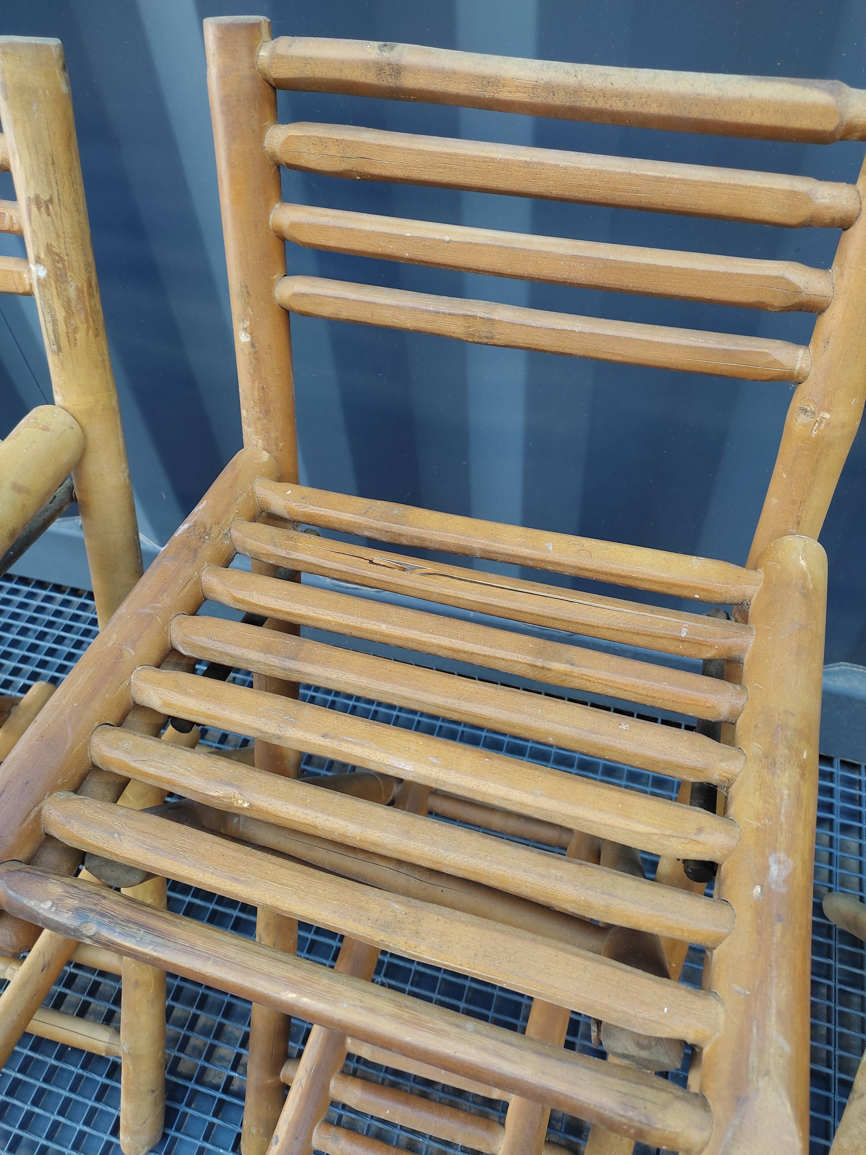 Trio of bamboo bar chairs