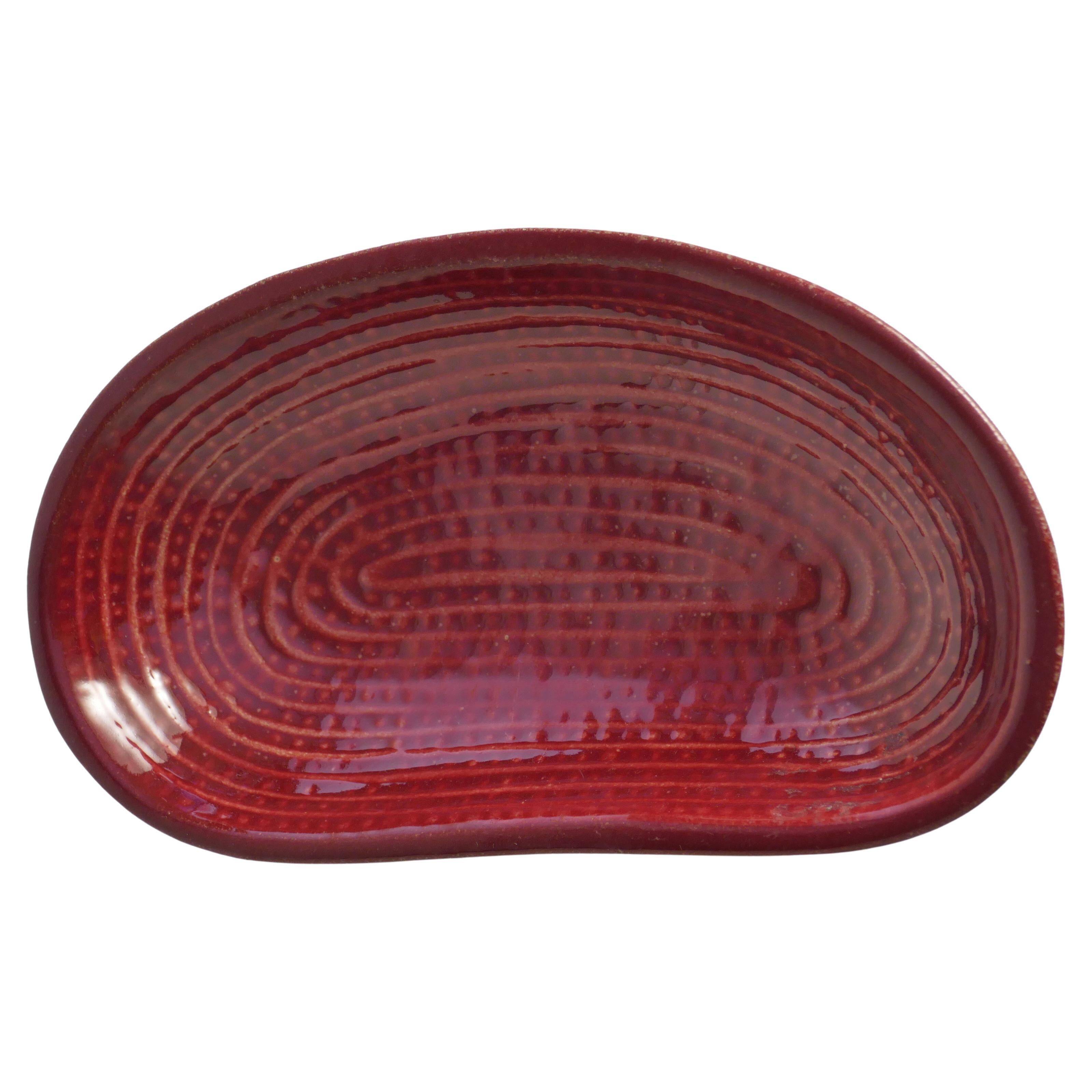 Merlot Red Stoneware Organic Shaped Bowl by Andersson & Johansson, Höganäs