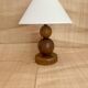Wooden ball lamp, 2M fabric cable, cotton shade
