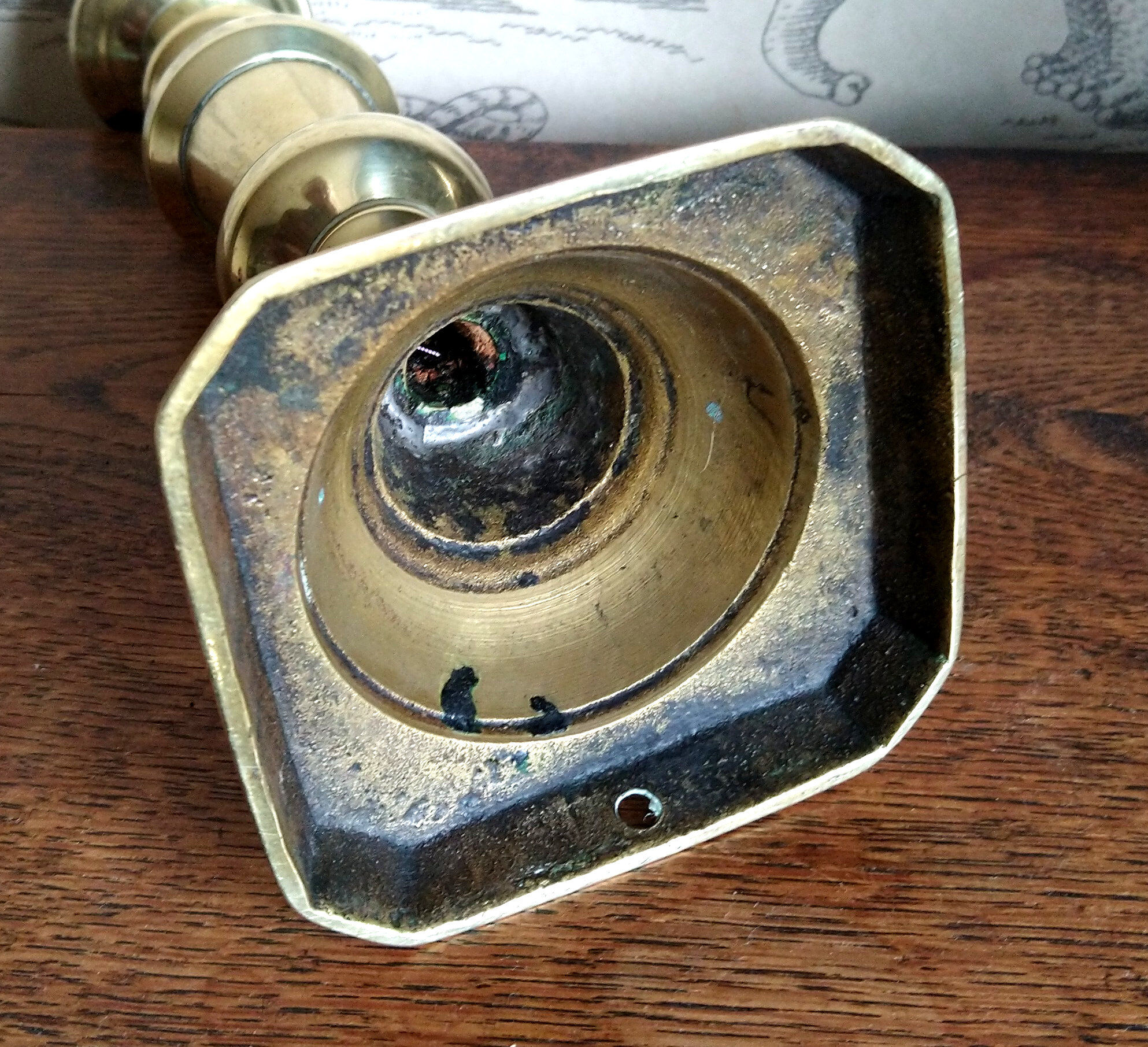 Duo of brass candle holders